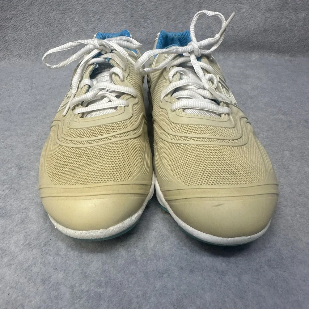 FootJoy FJ Aspire Golf Shoes Women 7 Medium Beige Blue Flex-Zone Spikes Athletic